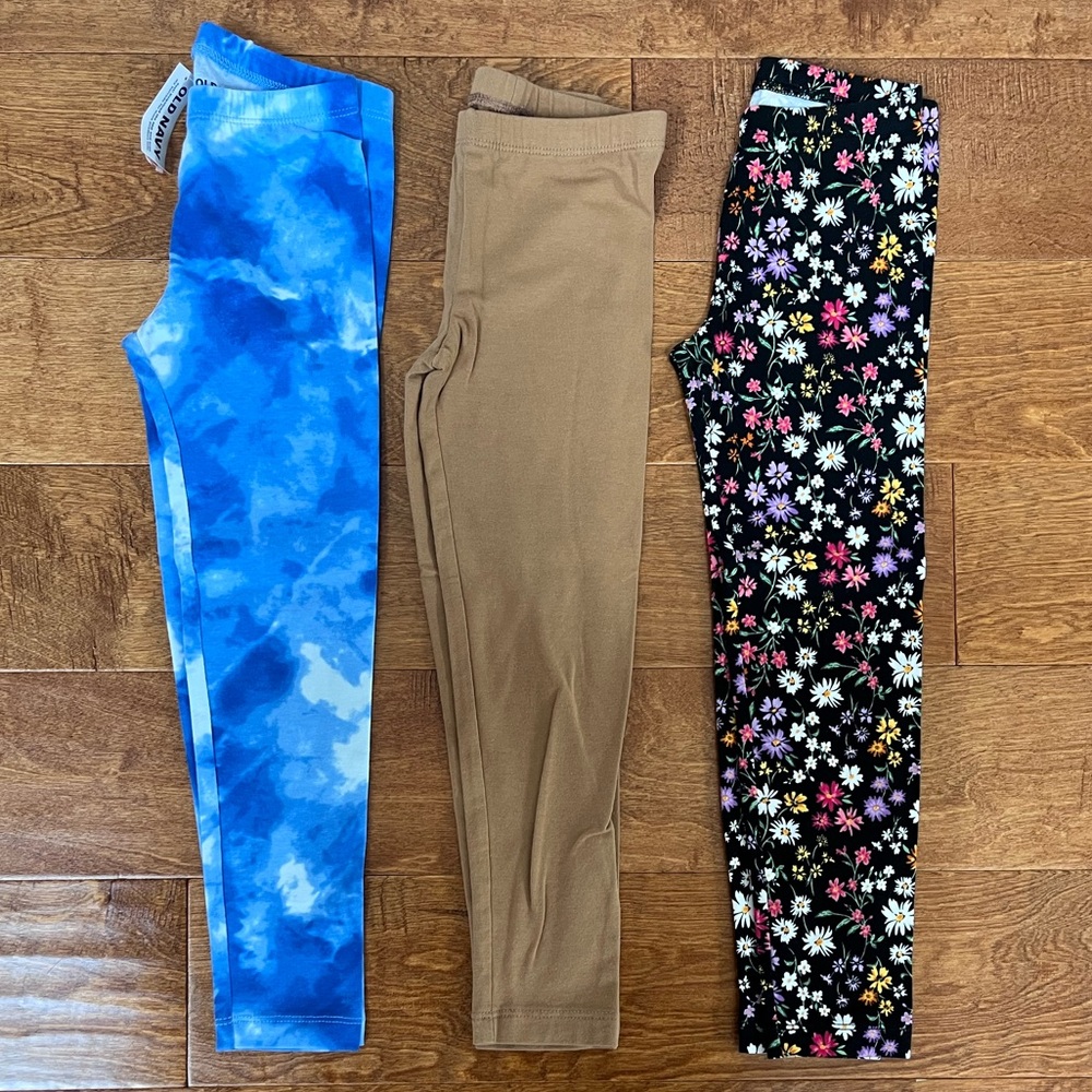 Toddler Girls Old Navy Full-Length Leggings 5T - 3 included! - Cloud Tie Dye